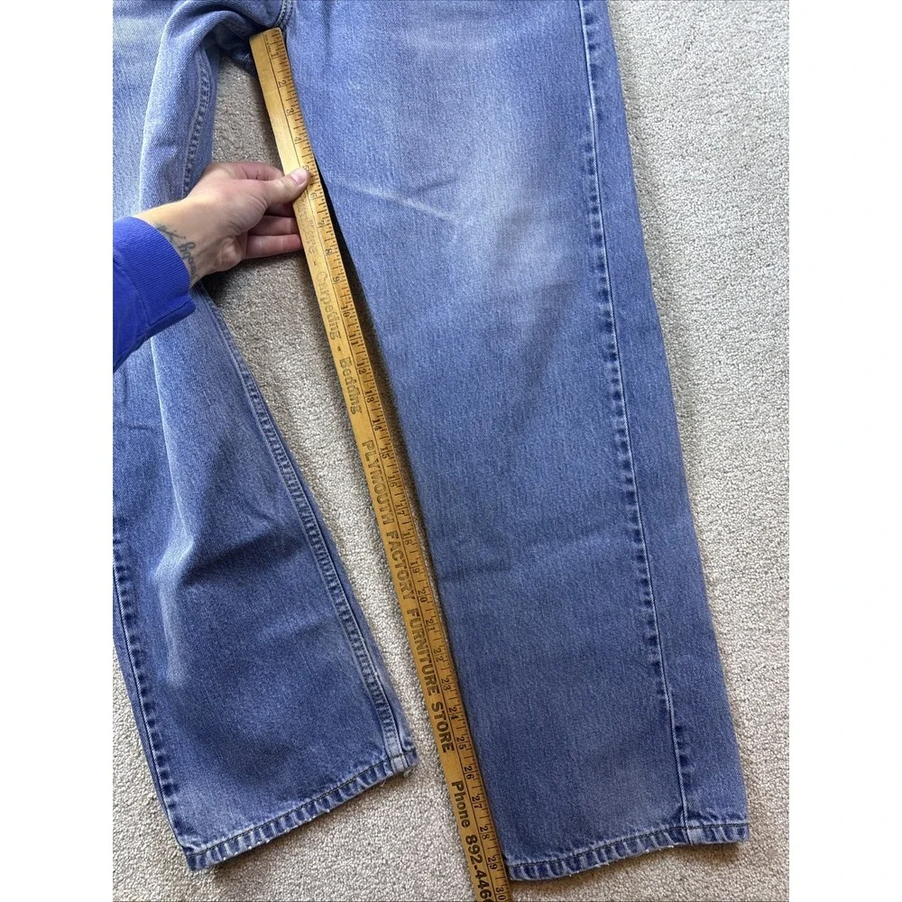 Levi's‎ 505 Regular Fit Jeans Mens 36x30 Blue Distressed Faded Denim 00505-4886